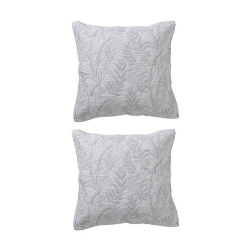 2PK Bianca Ember Botanic Grey Polyester/Cotton European Pillowcase 65x65cm