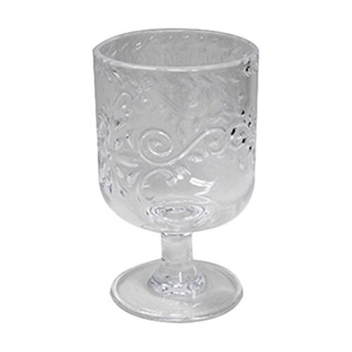 12x Partyware Reusable Embossed Wine Glass Tableware 130ml Clear Assorted