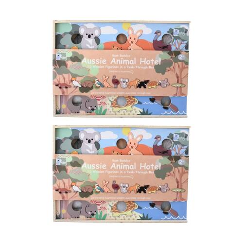 2PK Koala Dream Bush Buddies Aussie Animal Hotel Wooden Kids Toy Set 2y+