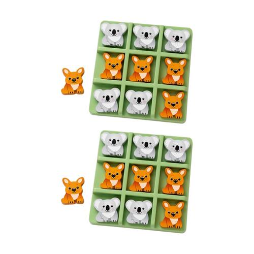 2PK Koala Dream Kids 3y+ Bush Buddies Tic Tac Toe Wooden Game Kangaroo-Koala