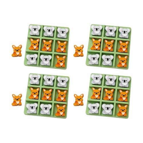 4PK Koala Dream Kids 3y+ Bush Buddies Tic Tac Toe Wooden Game Kangaroo-Koala