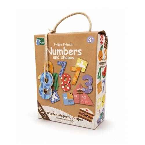50pc Koala Dream Kids 3y+ Fridge Friends Wooden Numbers & Shapes Magnets