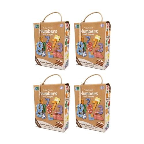 4x 50pc Koala Dream Kids 3y+ Fridge Friends Wooden Numbers & Shapes Magnets