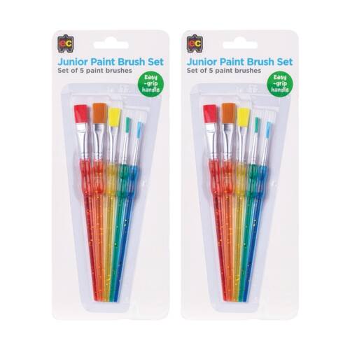 2x 5pc Educational Colours Junior Paint Brush Set Art/Craft Supplies