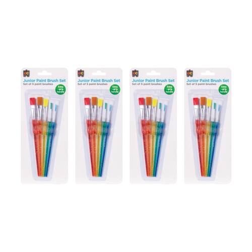 4x 5pc Educational Colours Junior Paint Brush Set Art/Craft Supplies