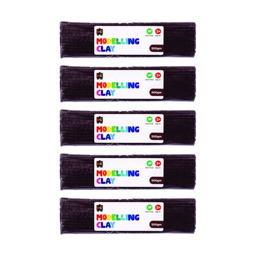 5PK Educational Colours Modelling Clay Brown Kids Art/Craft 500gm 3y+