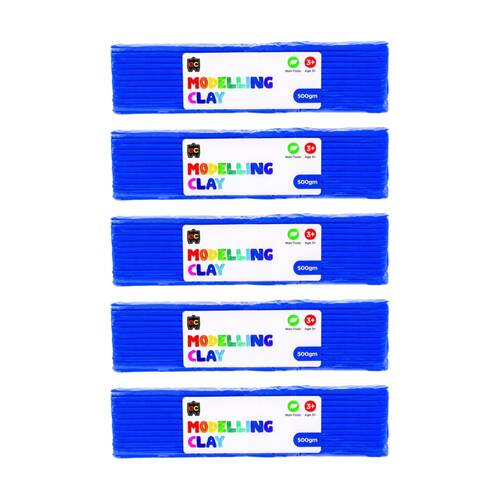 5PK Educational Colours Modelling Clay Dark Blue Kids Art/Craft 500gm 3y+