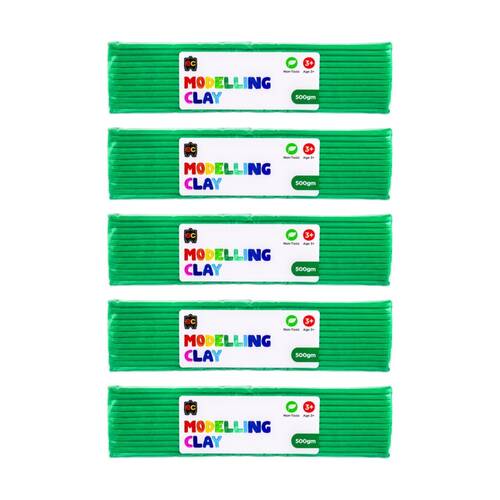 5PK Educational Colours Modelling Clay Dark Green Kids Art/Craft 500gm 3y+