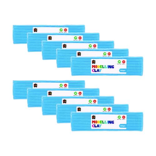 10PK Educational Colours Modelling Clay Light Blue Kids Art/Craft 500gm 3y+