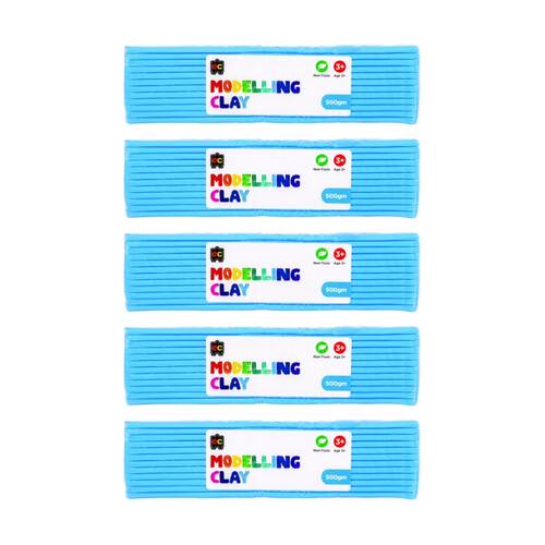 5PK Educational Colours Modelling Clay Light Blue Kids Art/Craft 500gm 3y+