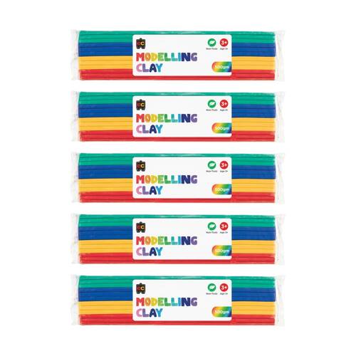 5PK Educational Colours Modelling Clay Multicolour Kids Art/Craft 500gm 3y+