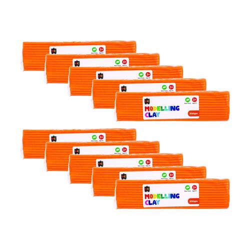 10PK Educational Colours Modelling Clay Orange Kids Art/Craft 500gm 3y+
