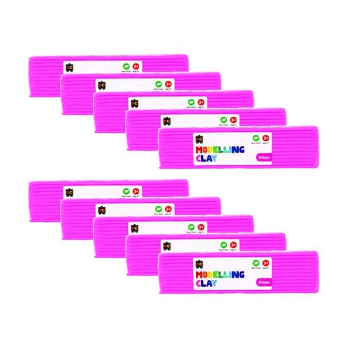 10PK Educational Colours Modelling Clay Pink Kids Art/Craft 500gm 3y+