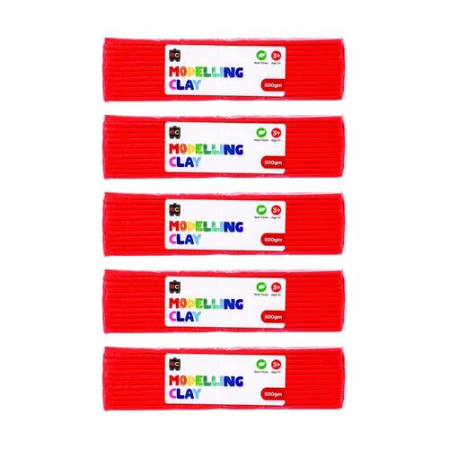 5PK Educational Colours Modelling Clay Red Kids Art/Craft 500gm 3y+