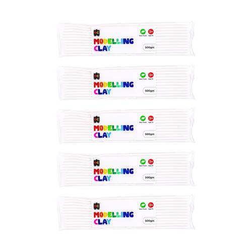 5PK Educational Colours Modelling Clay White Kids Art/Craft 500gm 3y+
