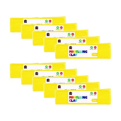 10PK Educational Colours Modelling Clay Yellow Kids Art/Craft 500gm 3y+