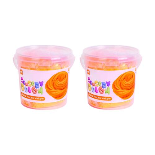 2PK Educational Colours Sensory Dough Fluoro Orange Kids Art/Craft 250gm
