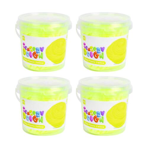 4PK Educational Colours Sensory Dough Fluoro Yellow Kids Art/Craft 250gm