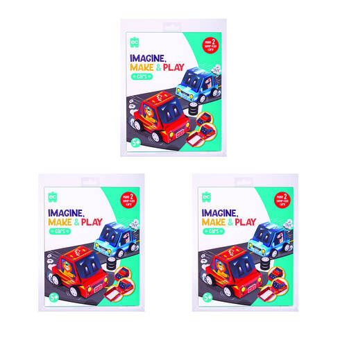 3x 2pc Educational Colours Imagine Make & Play Racing Cars Set Kids Craft 5y+