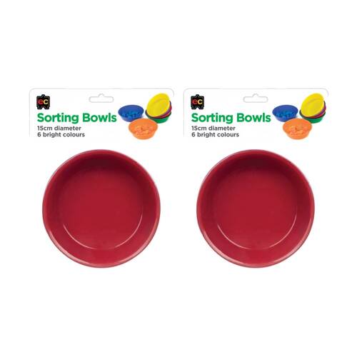 2x 6pc Educational Colours Plastic Painting and Sorting Bowls 15cm 2y+ Assorted
