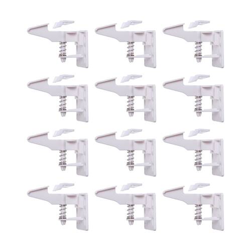 12x 4pc Dreambaby Push Down Catches Baby/Child Safety Cabinet Locks White