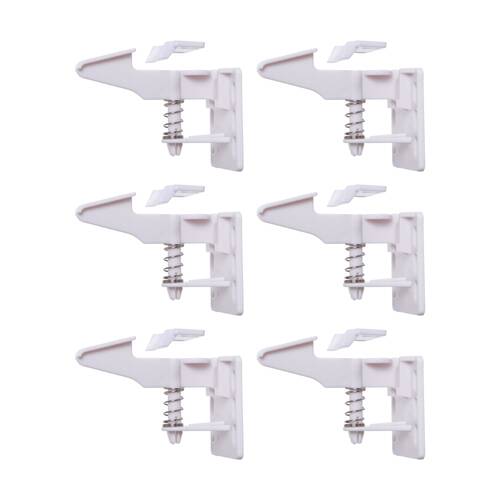 6x 4pc Dreambaby Push Down Catches Baby/Child Safety Cabinet Locks White