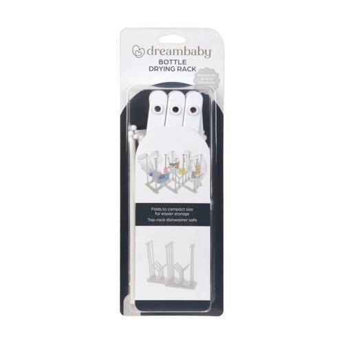 Dreambaby Foldable Baby Bottle Drying Rack Dishwasher Safe White