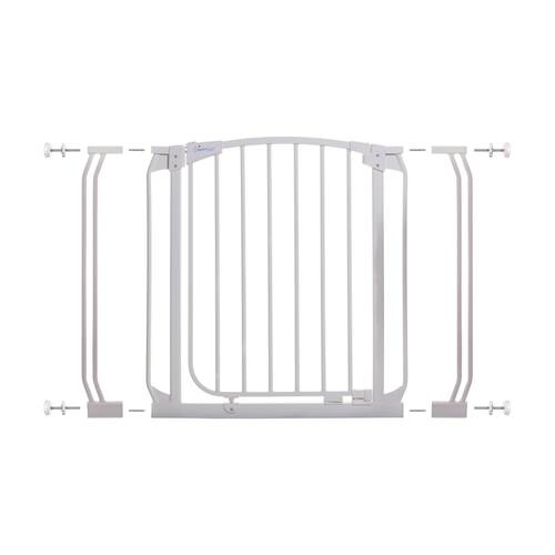3pc Dreambaby Chelsea Pressure Mounted Baby Safety Gate & Extensions White 9cm