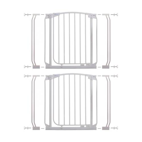 2x 3pc Dreambaby Chelsea Pressure Mounted Baby Safety Gate & Extensions Wh 9cm