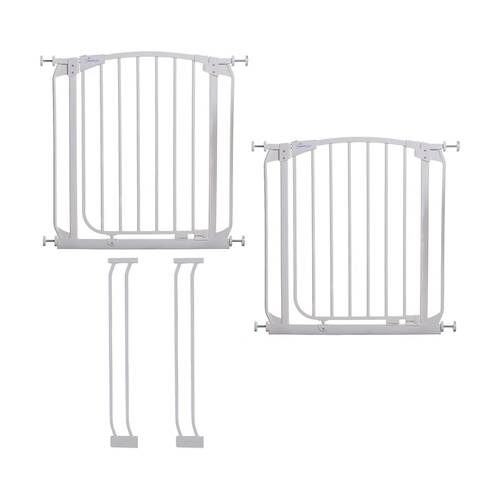 4pc Dreambaby Chelsea Pressure Mounted Baby Safety Gate & Extensions White