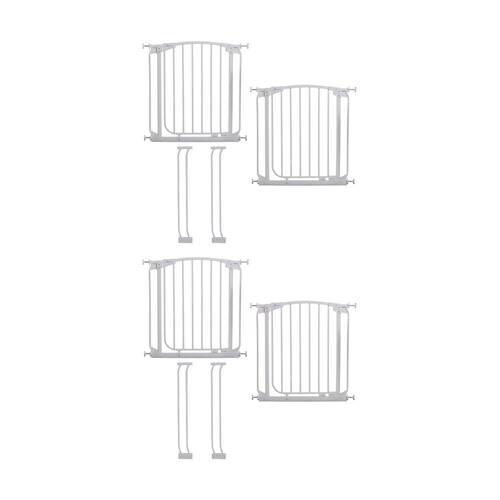 2x 4pc Dreambaby Chelsea Pressure Mounted Baby Safety Gate & Extensions White