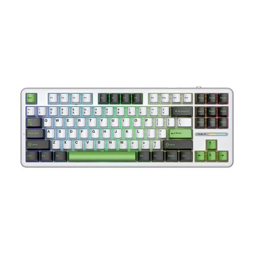 AULA F87 Wireless Tri-Mode Gasket Mechanical Keyboard Black/White/Green