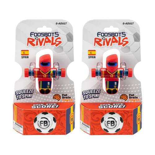 2PK Foosbots 6Y+ Rivals Team Spain Squeeze To Spin Kids Soccer Football Toy