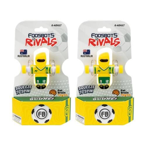 2PK Foosbots 6Y+ Rivals Team Australia Squeeze To Spin Kids Soccer Football Toy