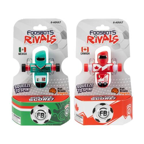 Foosbots Rivals Canada & Mexico Squeeze To Spin Kids Soccer Football Toy 6Y+