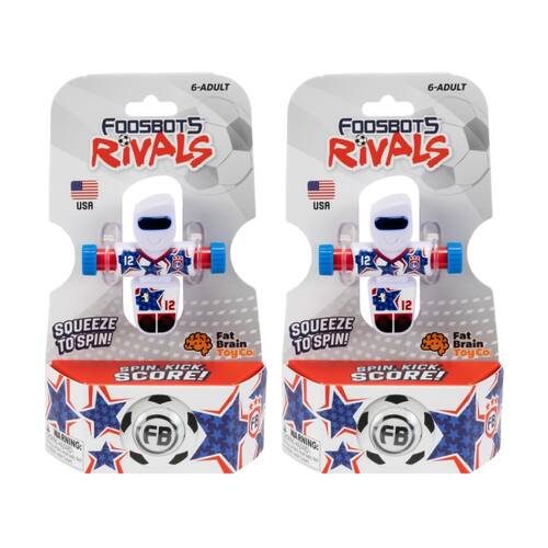 2PK Foosbots 6Y+ Rivals Team USA Squeeze To Spin Kids Soccer Football Toy