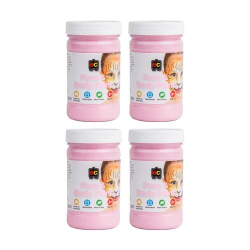 4PK Educational Colours Washable Face Paint Pink Kids Art/Craft 175ml 3y+