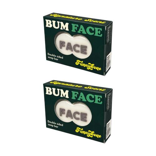 2x Funnybone Bum Face Cheek To Double Sided Novelty Scented Soap Brown/White