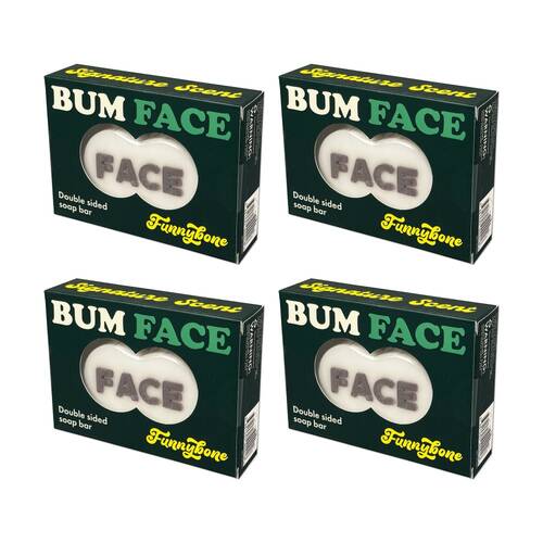 4x Funnybone Bum Face Cheek To Double Sided Novelty Scented Soap Brown/White