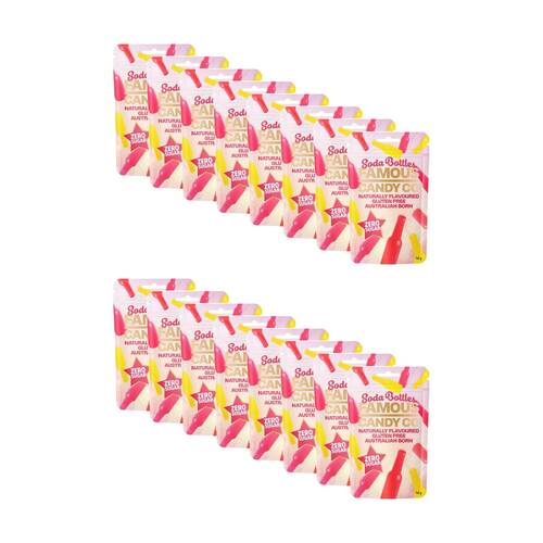 16PK Famous Candy Co Alll Natural Soda Bottles 70 g Sugar Free Lollies/Gummies