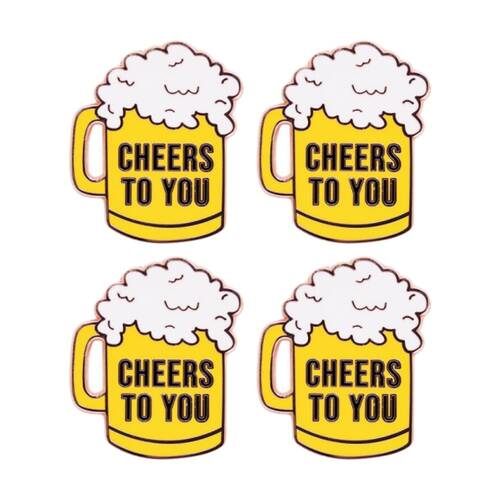 4PK Splosh Father's Day Cheers Keepsake Pin Enamel Heartfelt Rose Gold