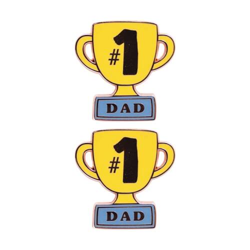 2PK Splosh Father's Day #1 Dad Keepsake Pin Enamel Heartfelt Rose Gold