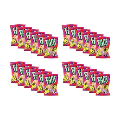 24PK Fads Fun Sticks Natural Yellow Sweet Confectionary Candy 15g