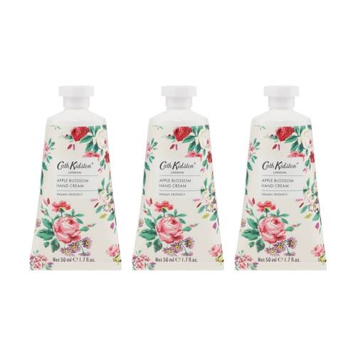 3PK Heathcote & Ivory Cath Kidston Traditional Rose Hand Cream 50ml