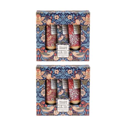 2x 3pc Heathcote & Ivory William Morris Strawberry Thief Hand Cream Set