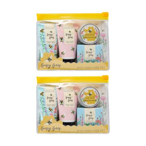 2x 4pc Heathcote & Ivory Busy Bees Mini Hand Care Set Thyme Honey Vegan