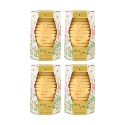 4PK Heathcote & Ivory Busy Bees Beehive Soap Orange Blossom Honey 280g