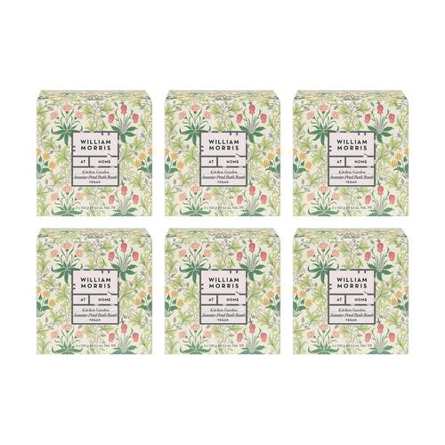 6PK Heathcote & Ivory William Morris Kitchen Garden Bath Fizzer 200g
