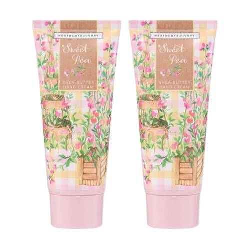 2PK Heathcote & Ivory Sweet Pea Hand Cream Enriched With Shea Butter 100ml