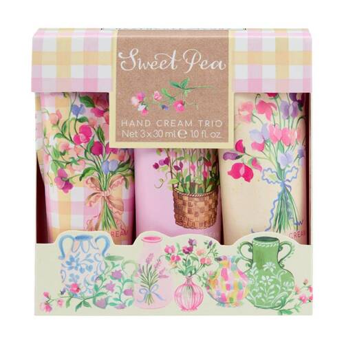 3pc Heathcote & Ivory Sweet Pea Hand Cream Trio Travel Set 30ml